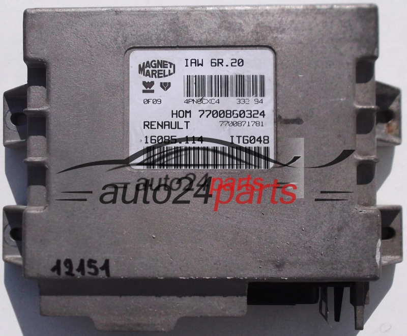 KOMPUTER STEROWNIK SILNIKA RENAULT TWINGO 1.2 MAGNETI MARELLI IAW 6R.20, IAW6R20, 7700860324, 7700871781, 16085.114, 16085114