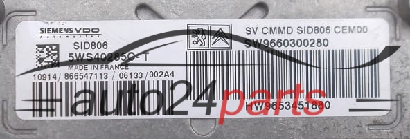 ECU CENTRALITA DE MOTOR CITROEN PEUGEOT 1.4 HDI SIEMENS VDO 5WS40285C-T
