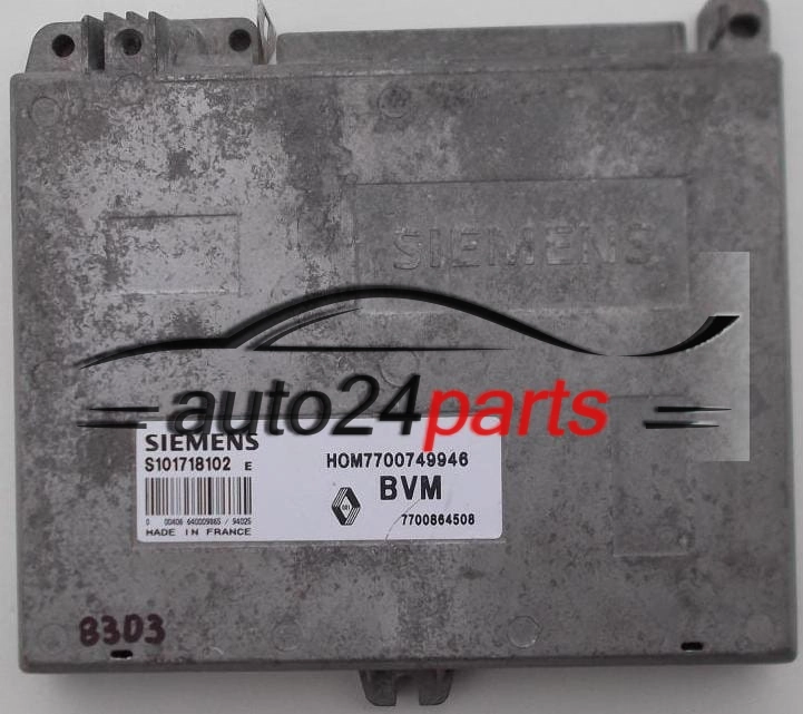 KOMPUTER STEROWNIK SILNIKA RENAULT CLIO 1.4, SIEMENS S101718102 E, S101718102E, HOM7700749946, 7700864508