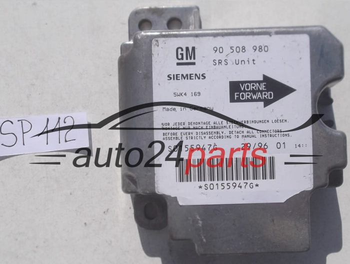 STEROWNIK MODUL PODUSZEK POWIETRZNYCH OPEL VECTRA B GM 90 508 980 SIEMENS 5WK4 169