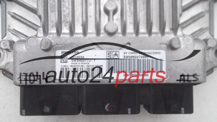 ECU CENTRALITA DE MOTOR PEUGEOT 307 2.0 HDI SIEMENS 5WS40277J-T, 5WS40277JT, SW9662272980, HW9655534080, SID 803A