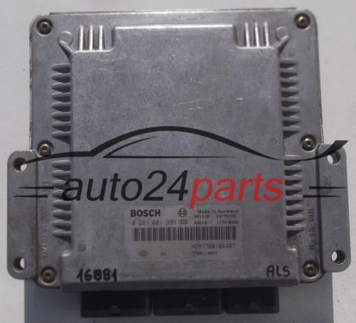 MOTORSTEUERGERÄT ECU STEUERGERAT RENAULT ESPACE 2.2 DCI BOSCH 0 281 001 999, 0281001999, HOM7700104407,  7700114854