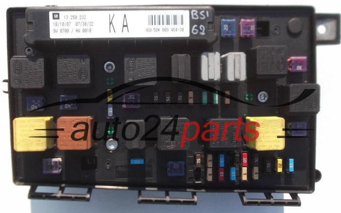 CAJA ELECTRICA DE FUSIBLES Y RELES OPEL ASTRA H ZAFIRA B GM 13 250 232 KA, 13250232 KA, HELLA 5DK 009 464-30