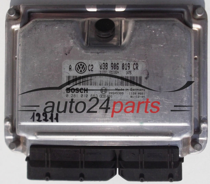 KOMPUTER STEROWNIK SILNIKA VW VOLKSWAGEN GOLF 1.9 TDI 038906019CR 038 906 019 CR, BOSCH 0 281 010 663, 0281010663, DIESEL EDC15P+ 1475 28SA5399