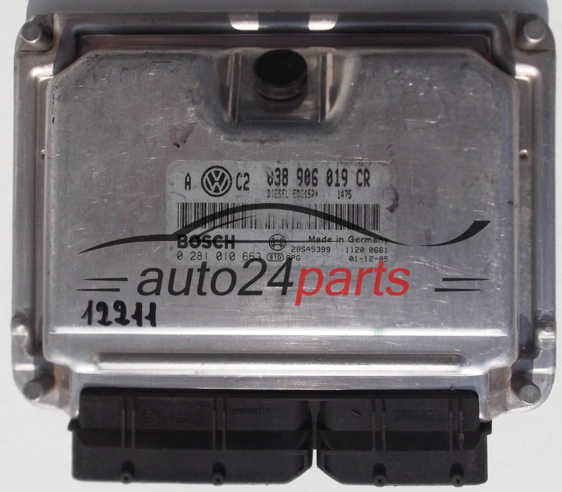 KOMPUTER STEROWNIK SILNIKA VW VOLKSWAGEN GOLF 1.9 TDI 038906019CR 038 906 019 CR, BOSCH 0 281 010 663, 0281010663, DIESEL EDC15P+ 1475 28SA5399