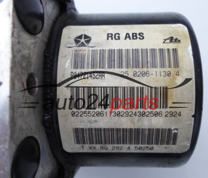 ABS POMPA I STEROWNIK CHRYSLER VOYAGER P04721452AA, ATE 25.0206-1130.4, 25020611304, 25.0926-4329.3, 25092643293, 25061012814
