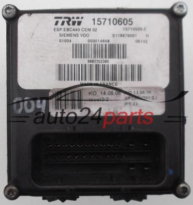 ABS POMPA I STEROWNIK PEUGEOT 407 SIEMENS VDO S118676001N, TRW 15710605, 15710505E, 9661702380