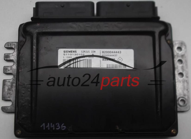 KOMPUTER STEROWNIK SILNIKA RENAULT TWINGO 1.2 SIEMENS SIRIUS 32N S110130102A S110130102 A, 8200044443 8200044437
