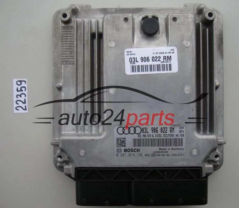 KOMPUTER STEROWNIK SILNIKA AUDI A4 2.0 TDI BOSCH 0 281 016145, 0281016145, 03L 906 022 RM, 03L906022RM, EDC17CP20