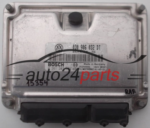 ECU CENTRALITA DE MOTOR VW VOLKSWAGEN POLO LUPO CADDY 1.4 030906032DT, BOSCH 0 261 207 593, 0261207593, 26SA0000 1824 0420, BENZIN ME7.5.10 3936