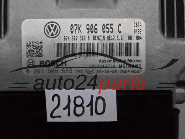 KOMPUTER STEROWNIK SILNIKA VW VOLKSWAGEN 2.5L BOSCH 0 261 S06 689, 0261S06689, 07K 906 055 C, 07K906055C, ME17.5.6