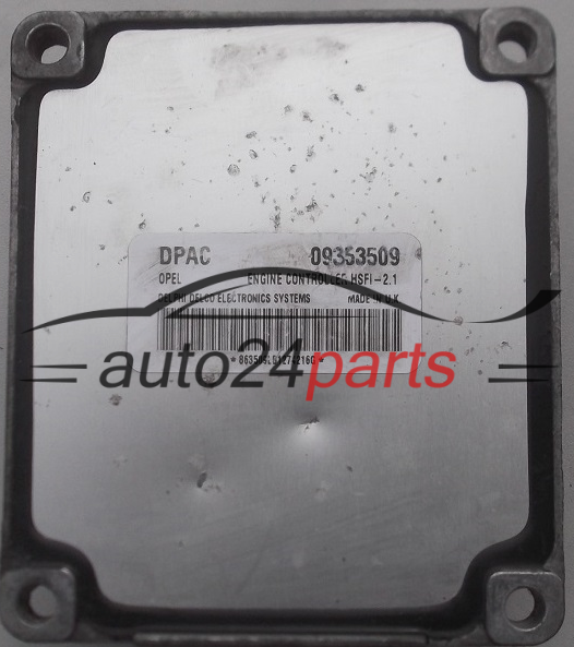 KOMPUTER STEROWNIK SILNIKA OPEL ASTRA G CORSA C ZAFIRA A DELPHI DELCO 09353509 DPAC, 09353509DPAC, HSFI-2.1 