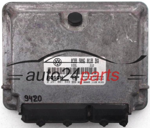 KOMPUTER STEROWNIK SILNIKA SKODA OCTAVIA 1.9 TDI AGR 038906018BQ, 038 906 018 BQ, BOSCH 0 281 001 849, 0281001849, DIESEL 2112, 28SA3732 