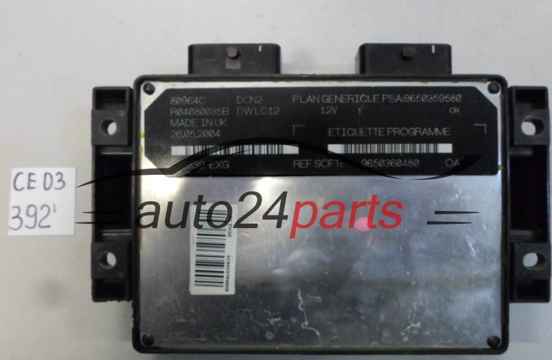 KOMPUTER STEROWNIK SILNIKA CITROEN BERLINGO PEUGEOT PARTNER 1.9 LUCAS R04080035B, PSA 9650359580, SOFT 9650360480, DCN2, DWLC12 