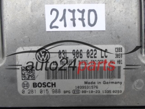 KOMPUTER STEROWNIK SILNIKA VW VOLKSWAGEN SCIROCCO 2.0, BOSCH 0 281 015 988, 0281015988, 03L 906 022 LC, 03L906022LC, EDC17CP14 - 21770