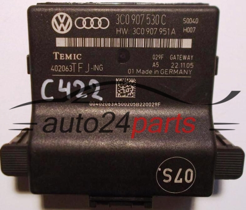 CONFORT MODULE GATEWAY VOLKSWAGEN TEMIC 402063 TFJ-ING, 3C0907530C, 3C0 907 530 C, 3C0907951A, 3C0 907 951 A