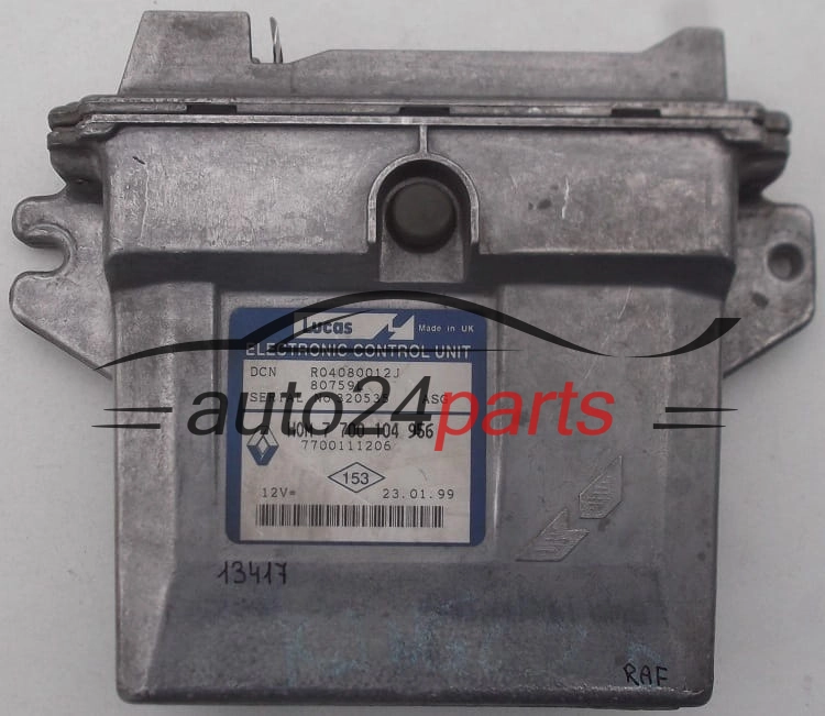 KOMPUTER STEROWNIK SILNIKA RENAULT KANGOO 1.9 D R04080012J, HOM 7700 104 956, HOM7700104956, 7700104956