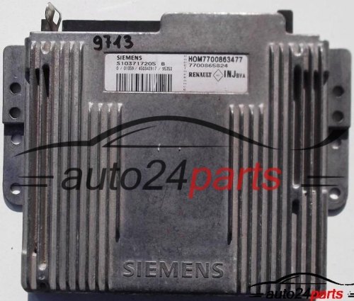 MOTORSTEUERGERÄT ECU STEUERGERAT RENAULT LAGUNA 1.8/2.0, SIEMENS S103717205B, S103717205 B, HOM7700863477, 7700863477 