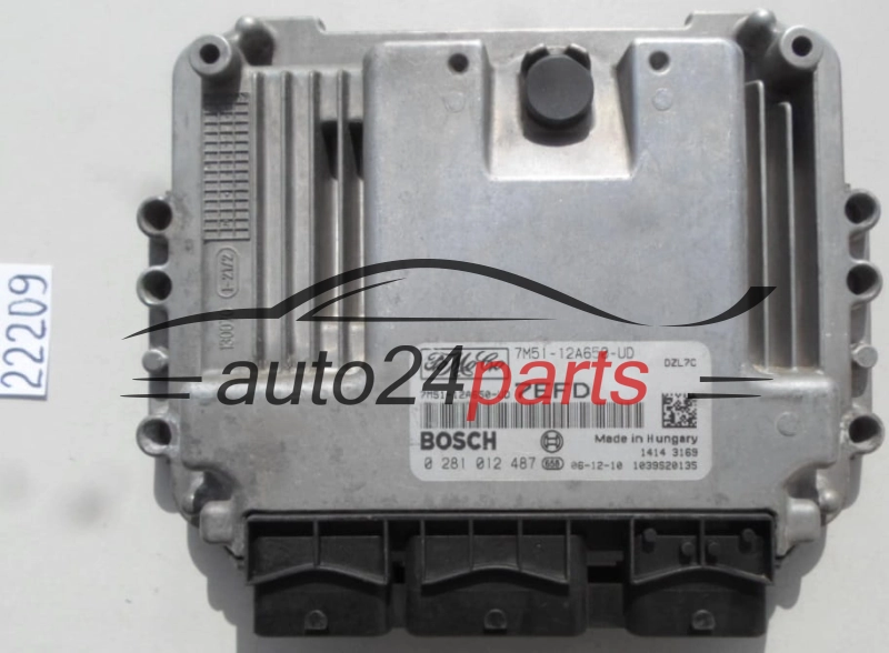 KOMPUTER STEROWNIK SILNIKA FORD FOCUS 1.6 TDCI BOSCH 0 281 012 487, 0281012487, FoMoCo 7M51-12A650-UD, 7M5112A650UD, 7EFD