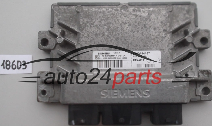 KOMPUTER STEROWNIK SILNIKA RENAULT CLIO SIEMENS S120201108 A, S120201108A, 8200454467, 8200400246, SIM32