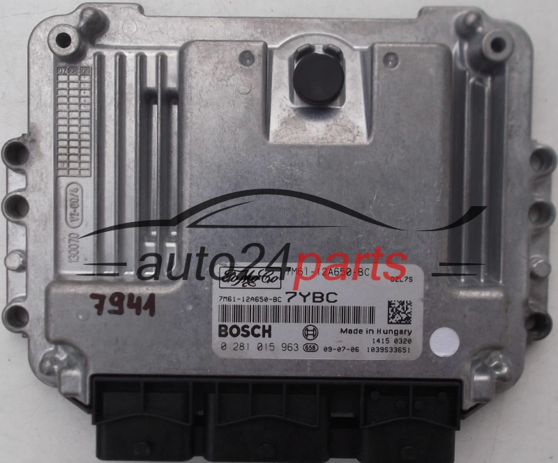 KOMPUTER STEROWNIK SILNIKA FORD MAZDA 3, BOSCH 0 281 015 963, BOSCH 0281015963, 7M61-12A650-BC, 7M6112A650BC, 7YBC