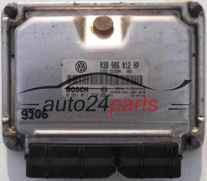 ECU CENTRALITA DE MOTOR SEAT IBIZA CORDOBA 1.9 SDI ASY 038 906 012 HP, 038906012HP, BOSCH 0 281 011 320, 0281011320, 1039S01942, DIESEL EDC15UM+ 4893 