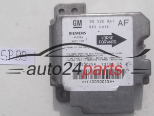 STEROWNIK MODUL PODUSZEK POWIETRZNYCH OPEL ASTRA G ZAFIRA A 90520841 AF, 90 520 841 AF, 9117205, 6237758, 62 37 758, SIEMENS 1923594 5WK4168