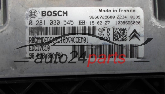 KOMPUTER STEROWNIK SILNIKA CITROEN PEUGEOT 1.4 HDI BOSCH 0 281 030 545