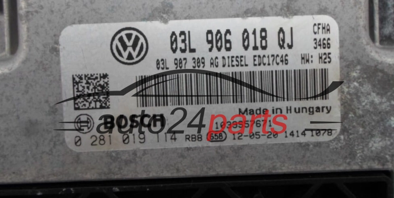 Calculateur Moteur SKODA YETI 2.0 TDI BOSCH 0 281 019 114, 03L 906 018 QJ