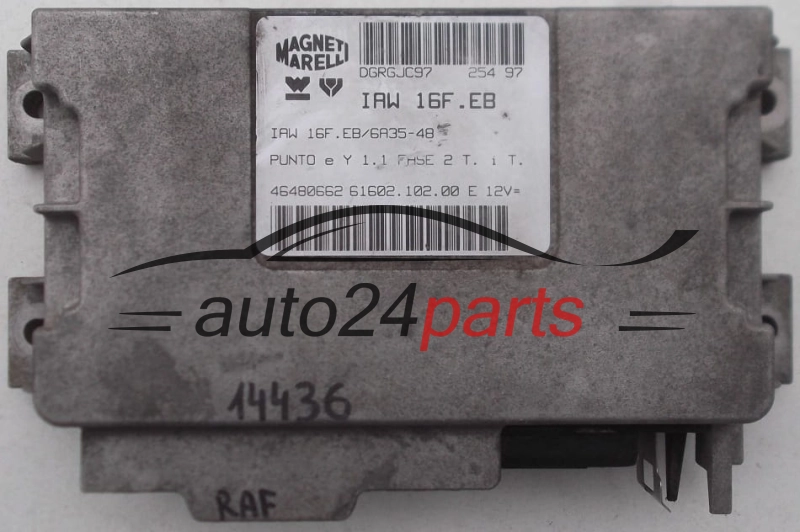 KOMPUTER STEROWNIK SILNIKA FIAT PUNTO 1.1 MAGNETI MARELLI IAW 16F. EB, IAW16FEB, 46480662, 61602.102.00, 6160210200