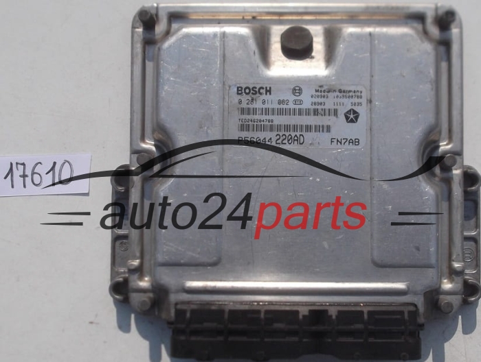  KOMPUTER STEROWNIK SILNIKA JEEP CHEROKEE BOSCH 0 281 011 062, 0281011062, P56044220AD, FN7AB