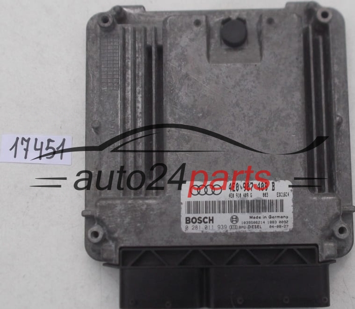 KOMPUTER STEROWNIK SILNIKA AUDI A8 4.0 TDI BOSCH 0 281 011 939, 0281011939, 4E0 907 409 B