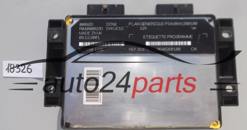 KOMPUTER STEROWNIK SILNIKA CITROEN PEUGEOT LUCAS R04080025D, PSA: 9641390180, SOFT: 9646260180, DCN2, DWLC12