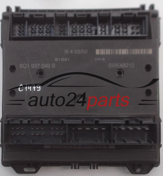 CENTRALKA MODUL STEROWNIK KOMFORTU 6Q1937049B, 6Q1 937 049 B, SIEMENS 5WK4 8212, 5WK48212 SEAT IBIZA SKODA FABIA VW POLO