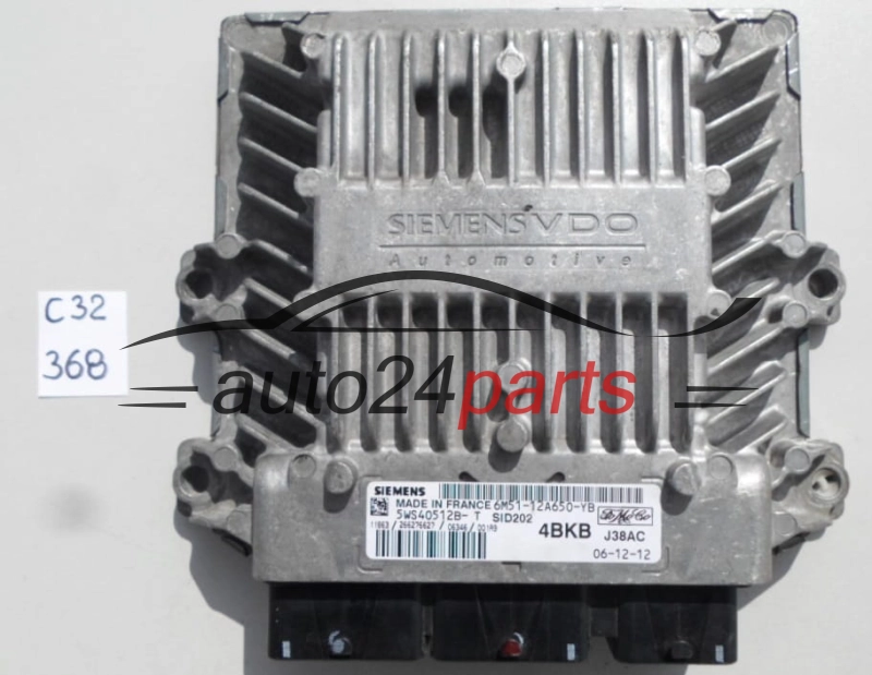 KOMPUTER STEROWNIK SILNIKA FORD 1.8 TDCI SIEMENS 5WS40512B-T, 5WS40512BT, FoMoCo 6M51-12A650-YB, 6M5112A650YB, 4BKB, SID202