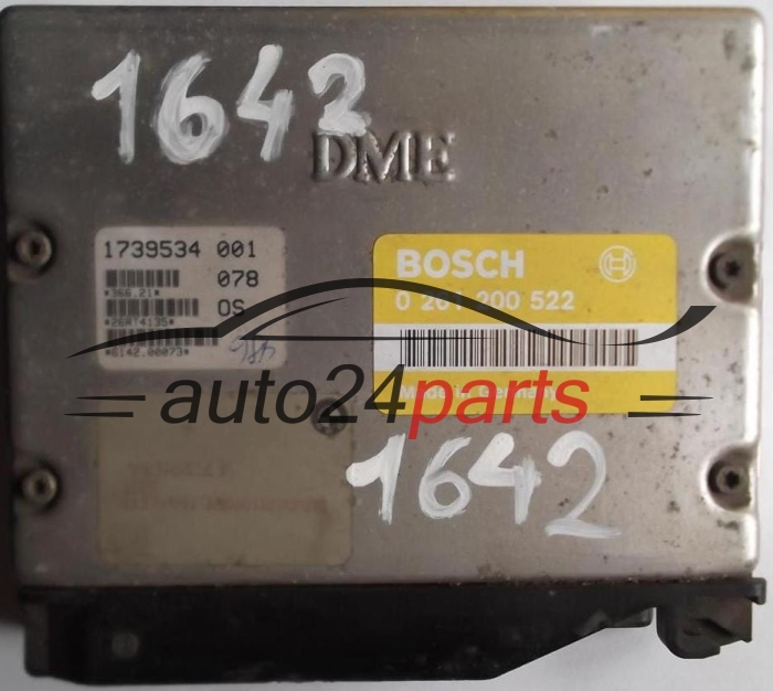 MOTORSTEUERGERÄT ECU STEUERGERÄT BMW E36 316 1.6 BOSCH 0261200522, 0 261 200 522, 12141739534, 1739534, DME 1 739 534