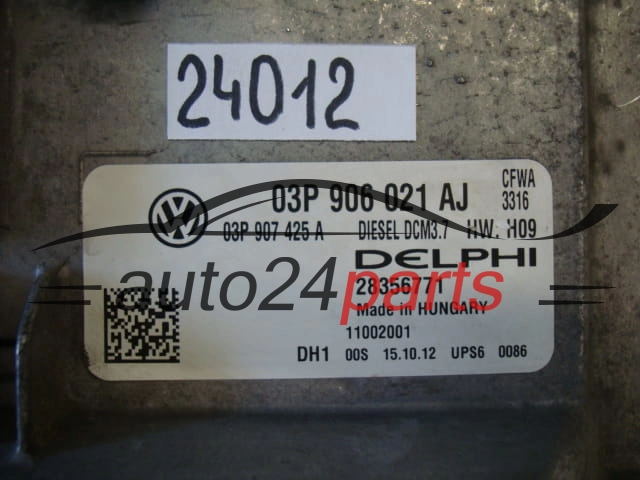 KOMPUTER STEROWNIK SILNIKA VW VOLKSWAGEN POLO 1.2 TDI DELPHI 28356771, 03P 906 021 AJ, 03P906021AJ, 03P 907 425 A, 03P907425A