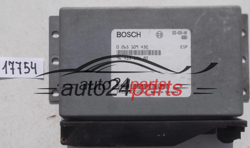 ECU CENTRALITA DE MOTOR ESP PEUGEOT BOSCH 0 265 109 432, 0265109432, 96 413 154 80, 9641315480