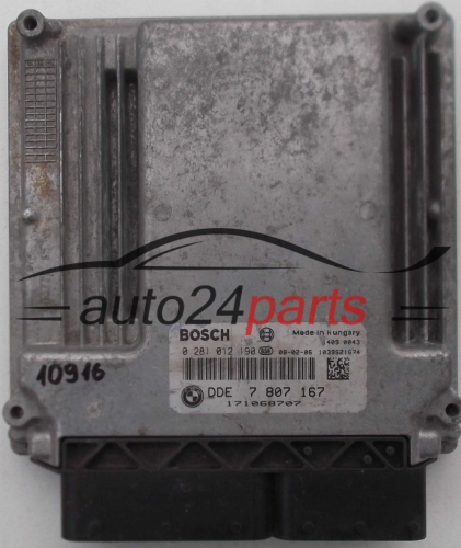 KOMPUTER STEROWNIK SILNIKA BMW SERII 5 E60/E61 530 3.0 DIESEL BOSCH 0281012190, 0 281 012 190, DDE 7 807 167, 7807167, 171068707 - 