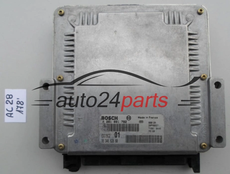 KOMPUTER STEROWNIK SILNIKA PEUGEOT 406 2.0 HDI BOSCH 0 281 001 782, 0281001782, 96 346 628 80, 9634662880, EDC15C2
