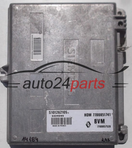 ECU CENTRALITA DE MOTOR  RENAULT CLIO SIEMENS S101262105 A, 7700851741, 7700857528