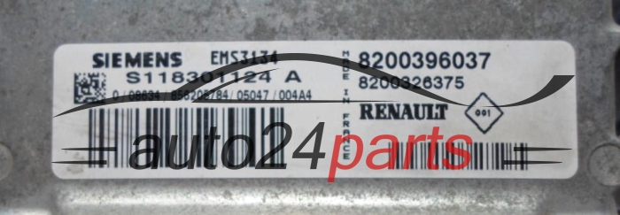 KOMPUTER STEROWNIK SILNIKA RENAULT KANGOO 1.6 SIEMENS S118301124 A
