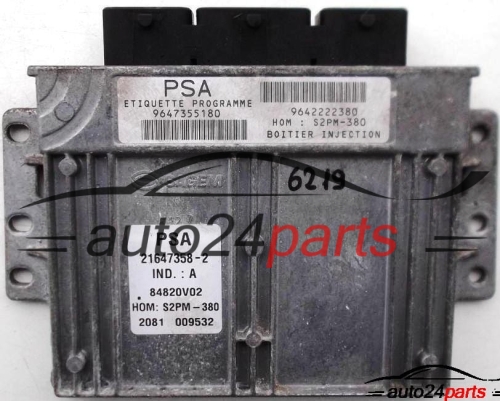 ECU CENTRALITA DE MOTOR CITROEN C3 1.4 21647358-2, 9647355180, 9642222380 