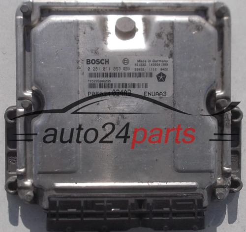 MOTORSTEUERGERÄT ECU STEUERGERÄT CHRYSLER PT CRUISER 2.2 CRD BOSCH 0 281 011 093,  P05034 034AB