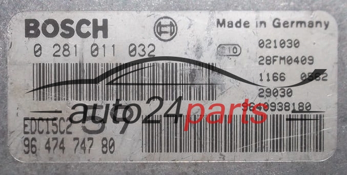 MOTORSTEUERGERÄT ECU STEUERGERÄT  CITROEN PEUGEOT 2.0 HDI BOSCH 0 281 011 032,  96 474 747 80