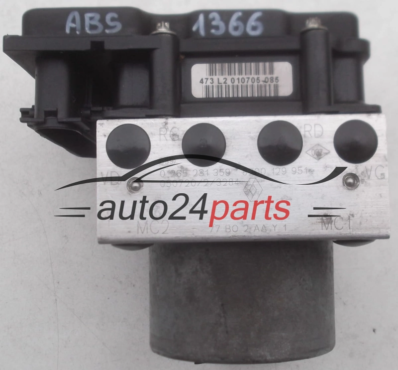 ABS POMPA I STEROWNIK RENAULT CLIO MODUS BOSCH 0 265 231 359, 0265231359, 8200 129 951, 8200129951, 0 265 800 329, 0265800329 