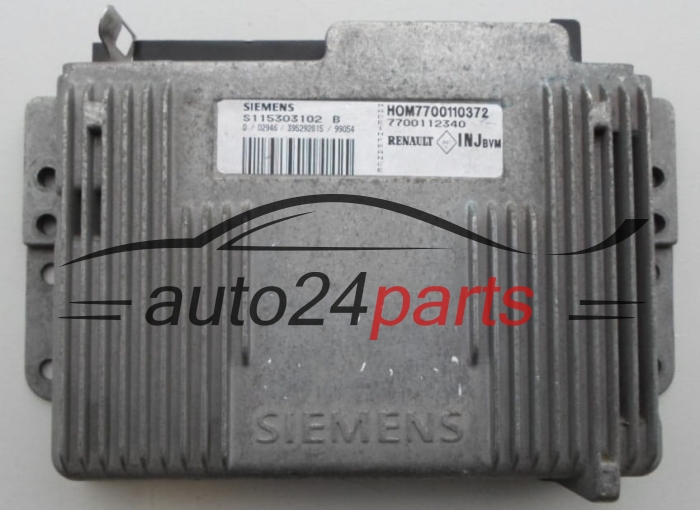 ECU CENTRALITA DE MOTOR  RENAULT CLIO 1.4 SIEMENS S115303102 B,  HOM 7700110372, 7700112340