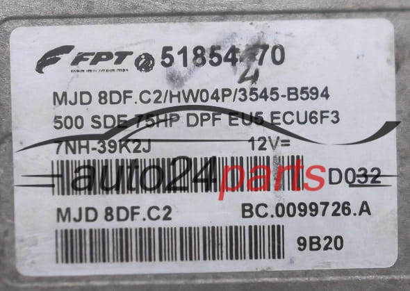KOMPUTER STEROWNIK SILNIKA FIAT 500 1.3 MJTD MAGNETI MARELLI MJD 8DF.C2