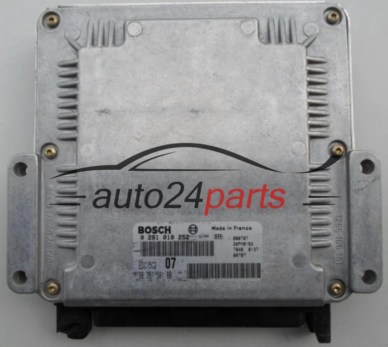 ECU CENTRALITA DE MOTOR  PEUGEOT 307 2.0 HDI BOSCH 0 281 010 252,  96 351 581 80