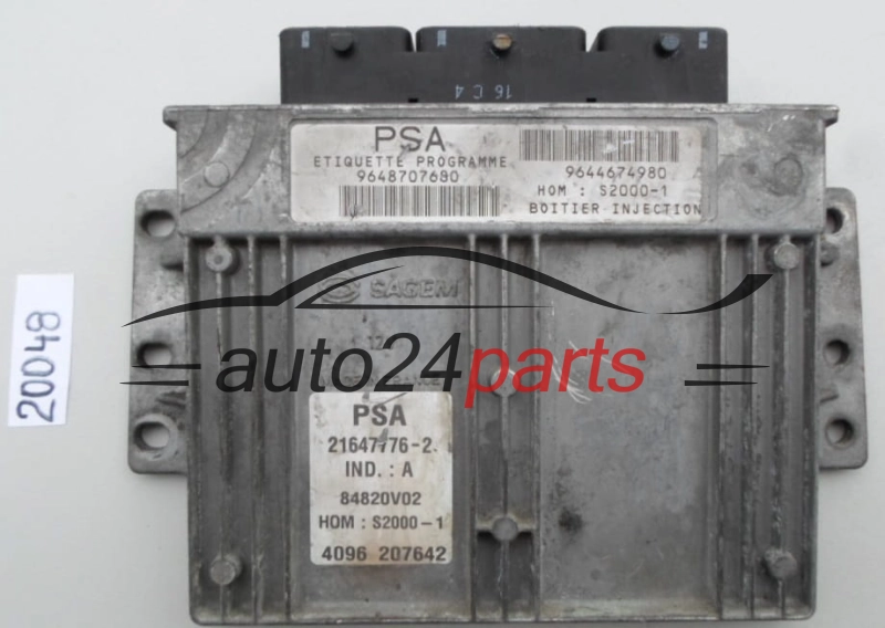 KOMPUTER STEROWNIK SILNIKA CITROEN 1.8 Sagem 21647776-2,  9644674980, PSA 9648707680